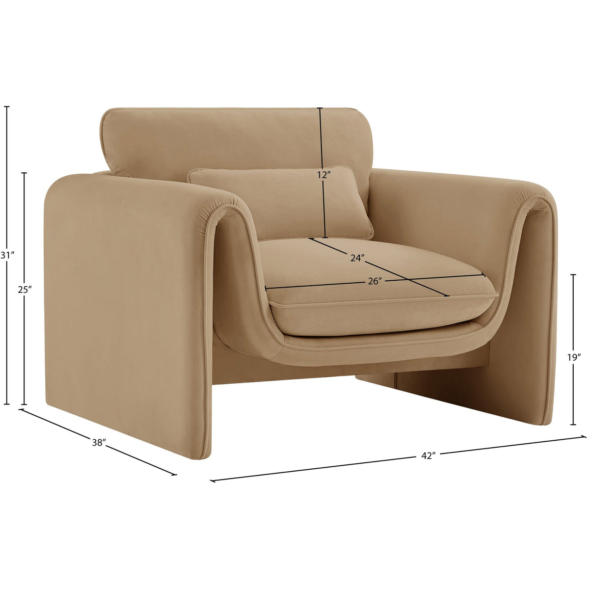 Sloan Camel Velvet Upholstered Chair