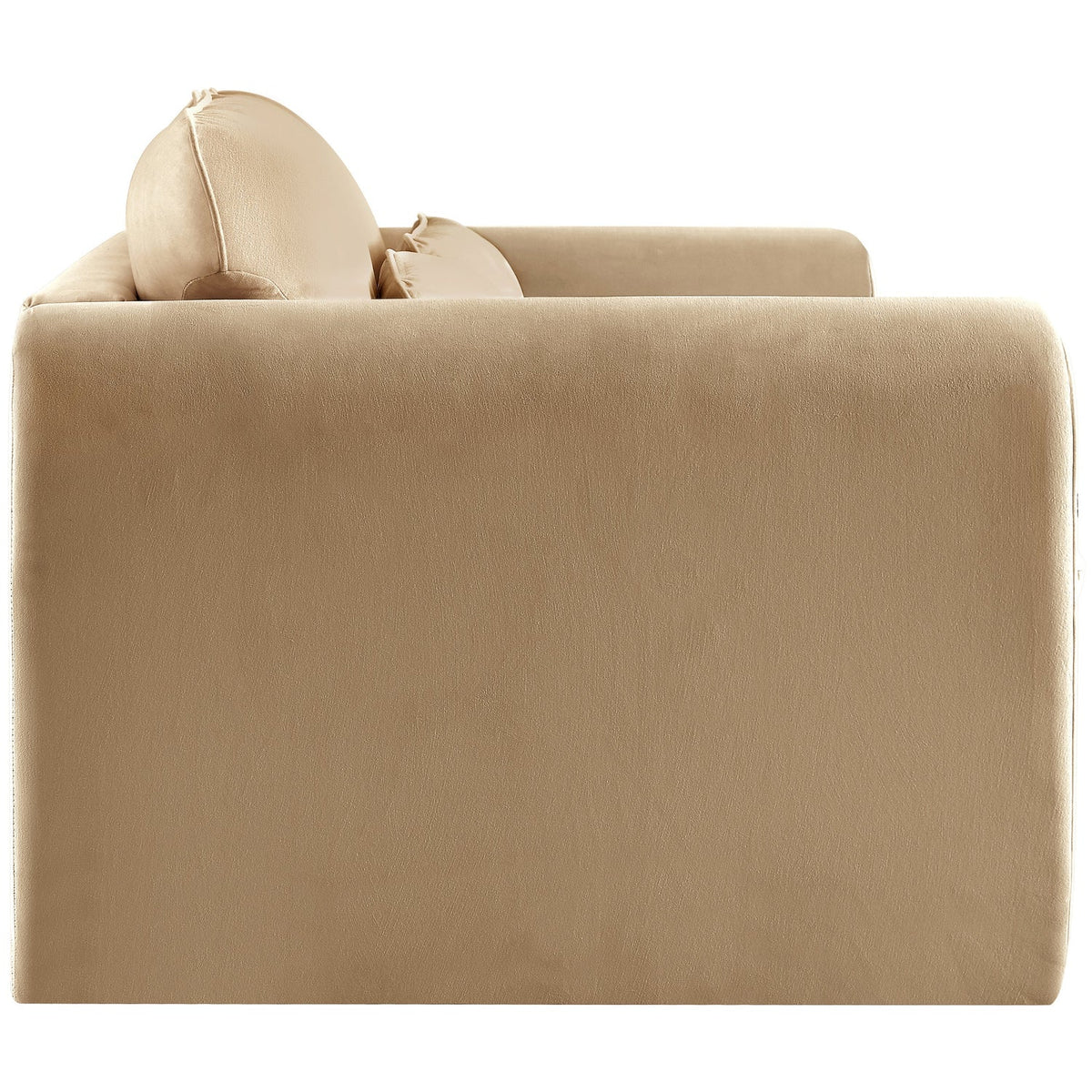 Sloan 6 4in Camel Velvet Upholstered Loveseat