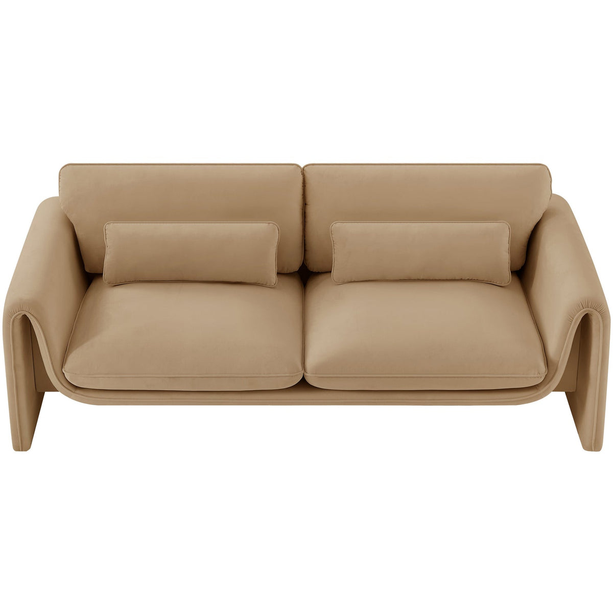 Sloan 8 6in Camel Velvet Upholstered Sofa