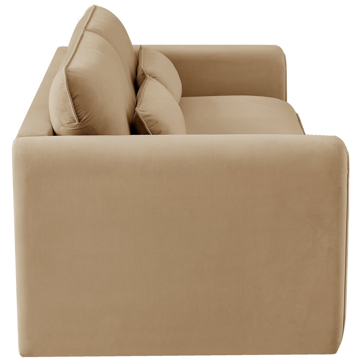 Sloan 8 6in Camel Velvet Upholstered Sofa