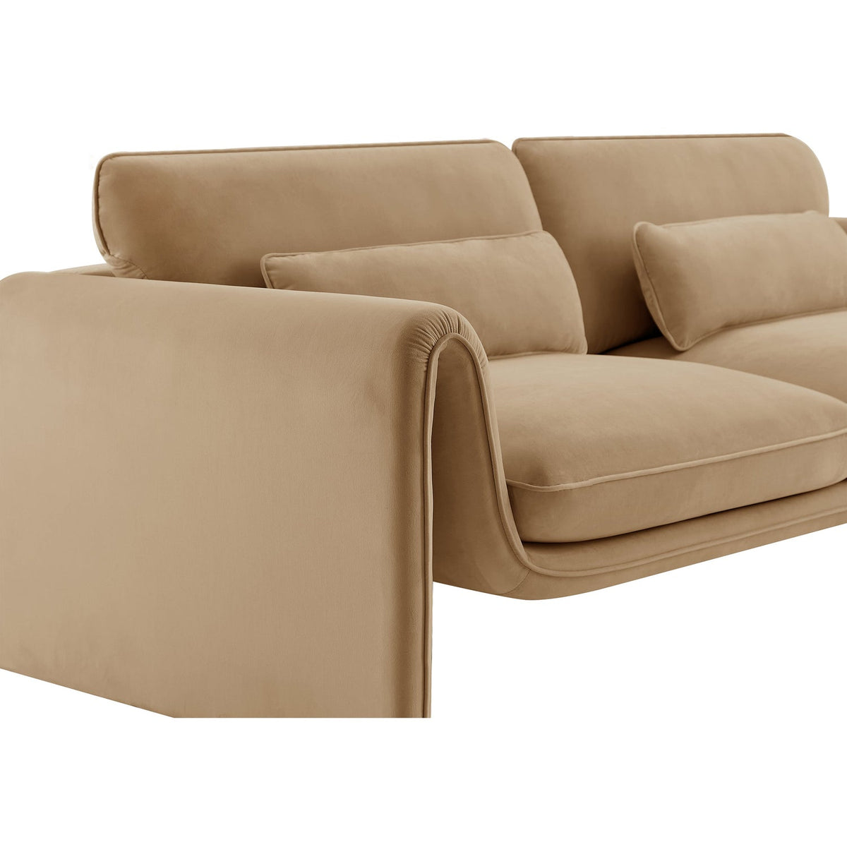 Sloan 8 6in Camel Velvet Upholstered Sofa