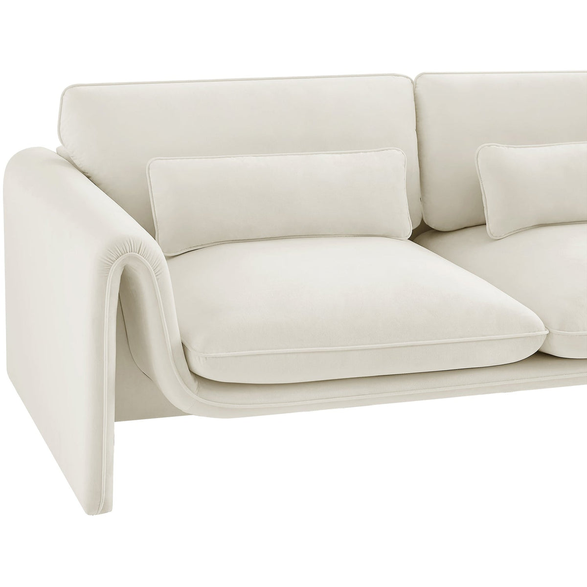 Sloan 64in Cream Velvet Upholstered Loveseat