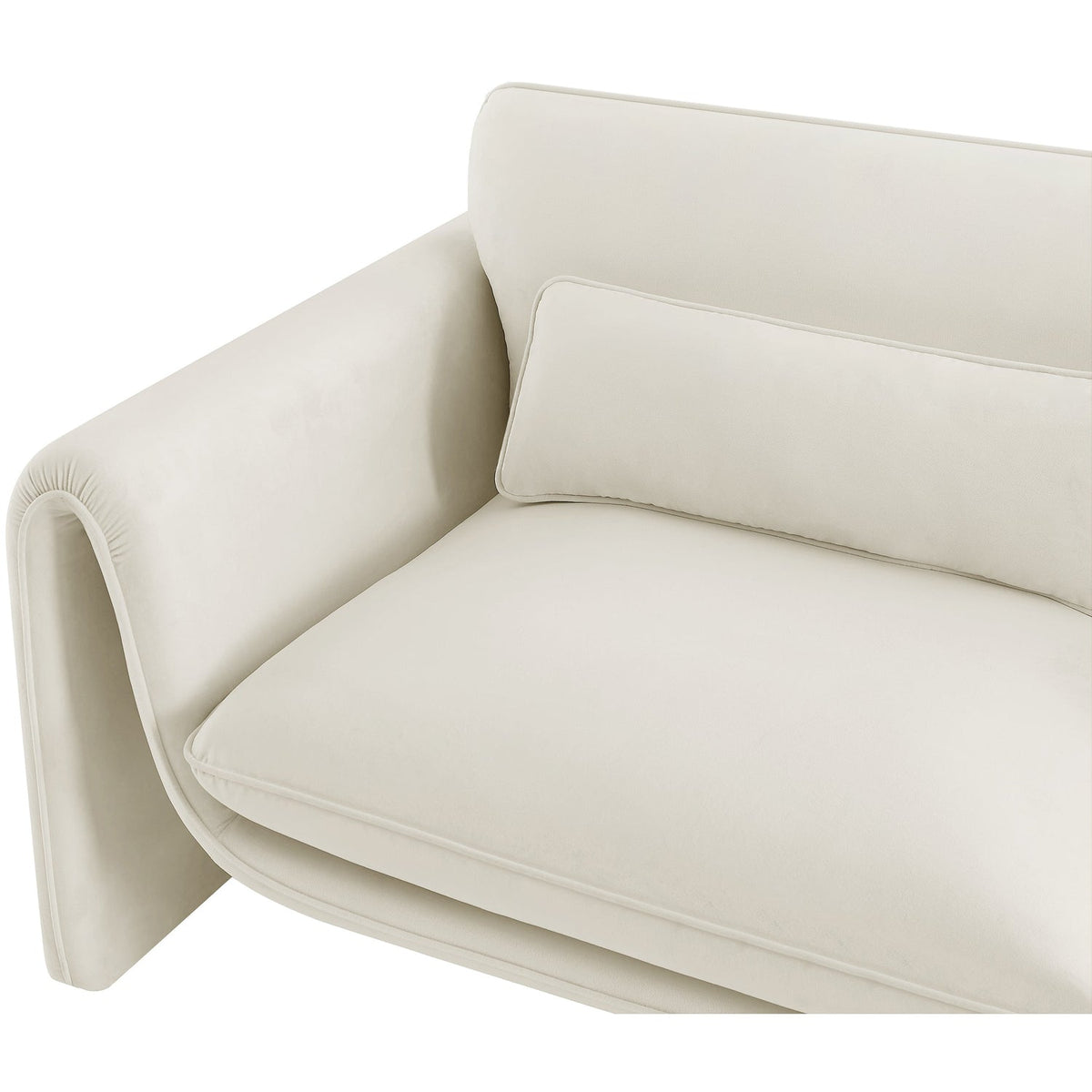 Sloan 86in Cream Velvet Upholstered Sofa