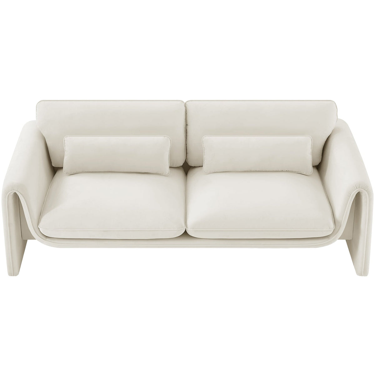 Sloan 86in Cream Velvet Upholstered Sofa