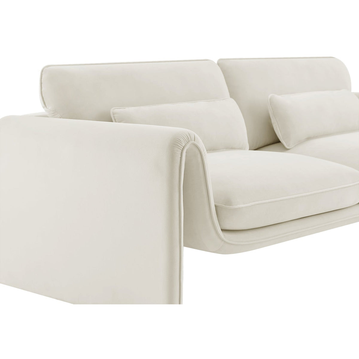 Sloan 86in Cream Velvet Upholstered Sofa