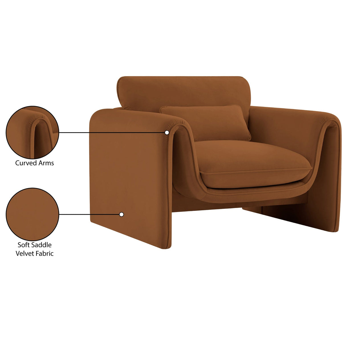 Sloan Saddle Velvet Upholstered Chair