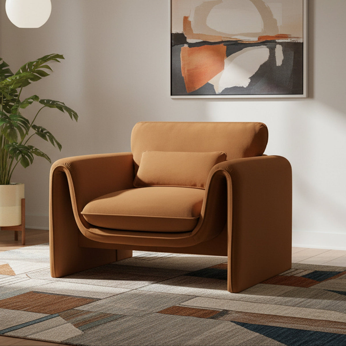 Sloan Saddle Velvet Upholstered Chair