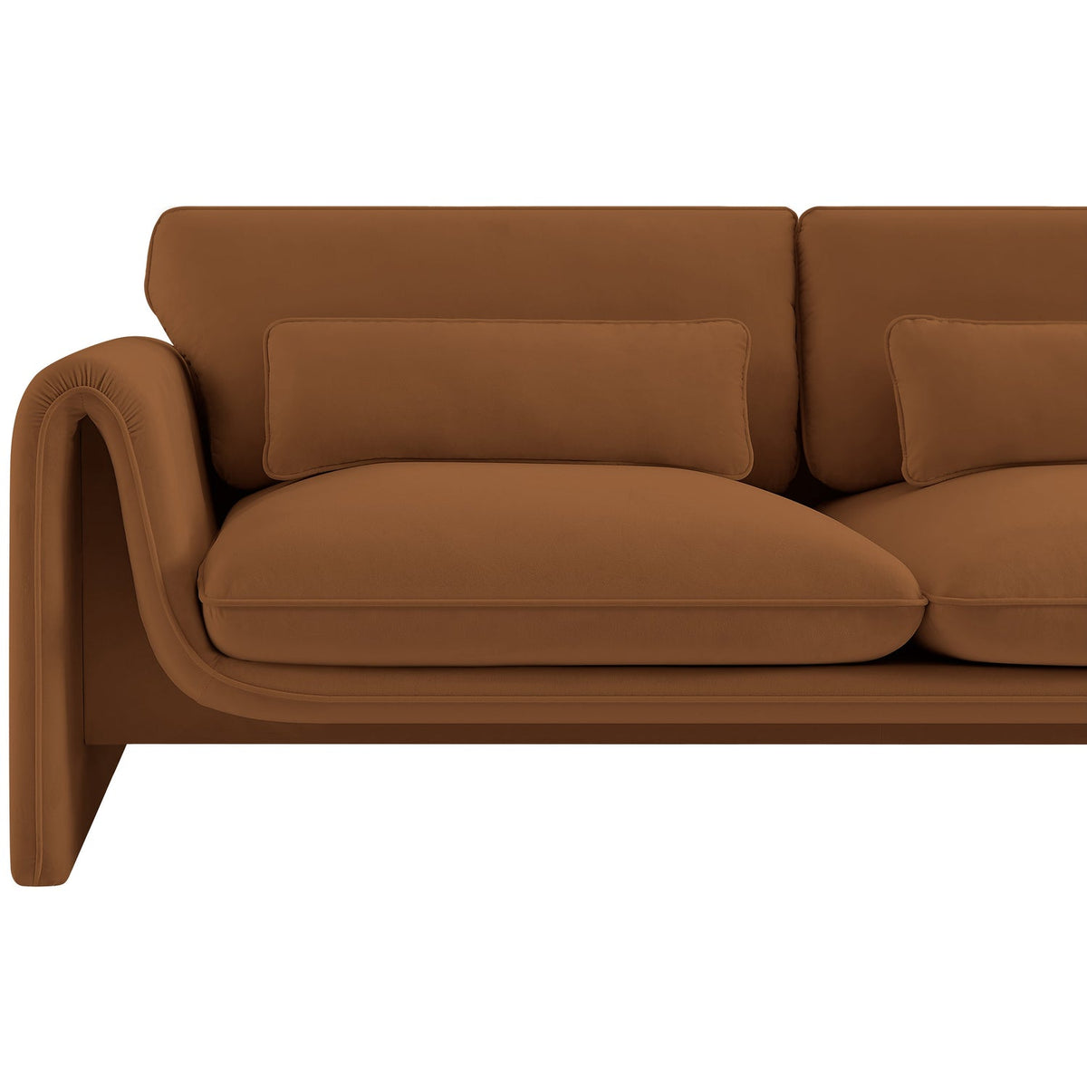 Sloan 6 4in Saddle Velvet Upholstered Loveseat