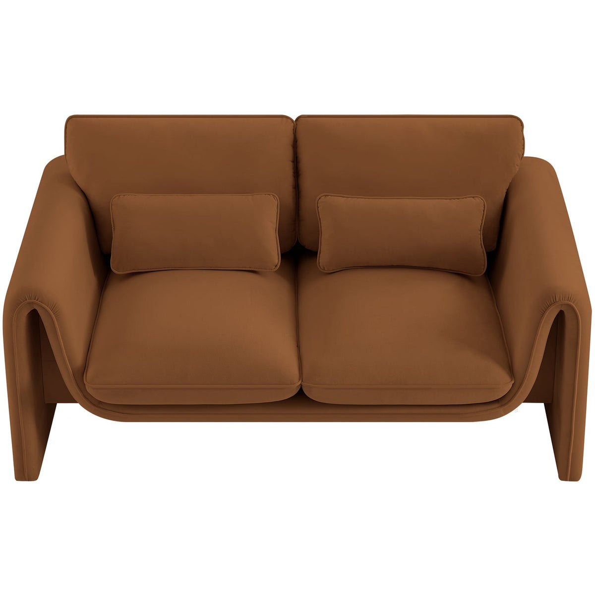 Sloan 6 4in Saddle Velvet Upholstered Loveseat