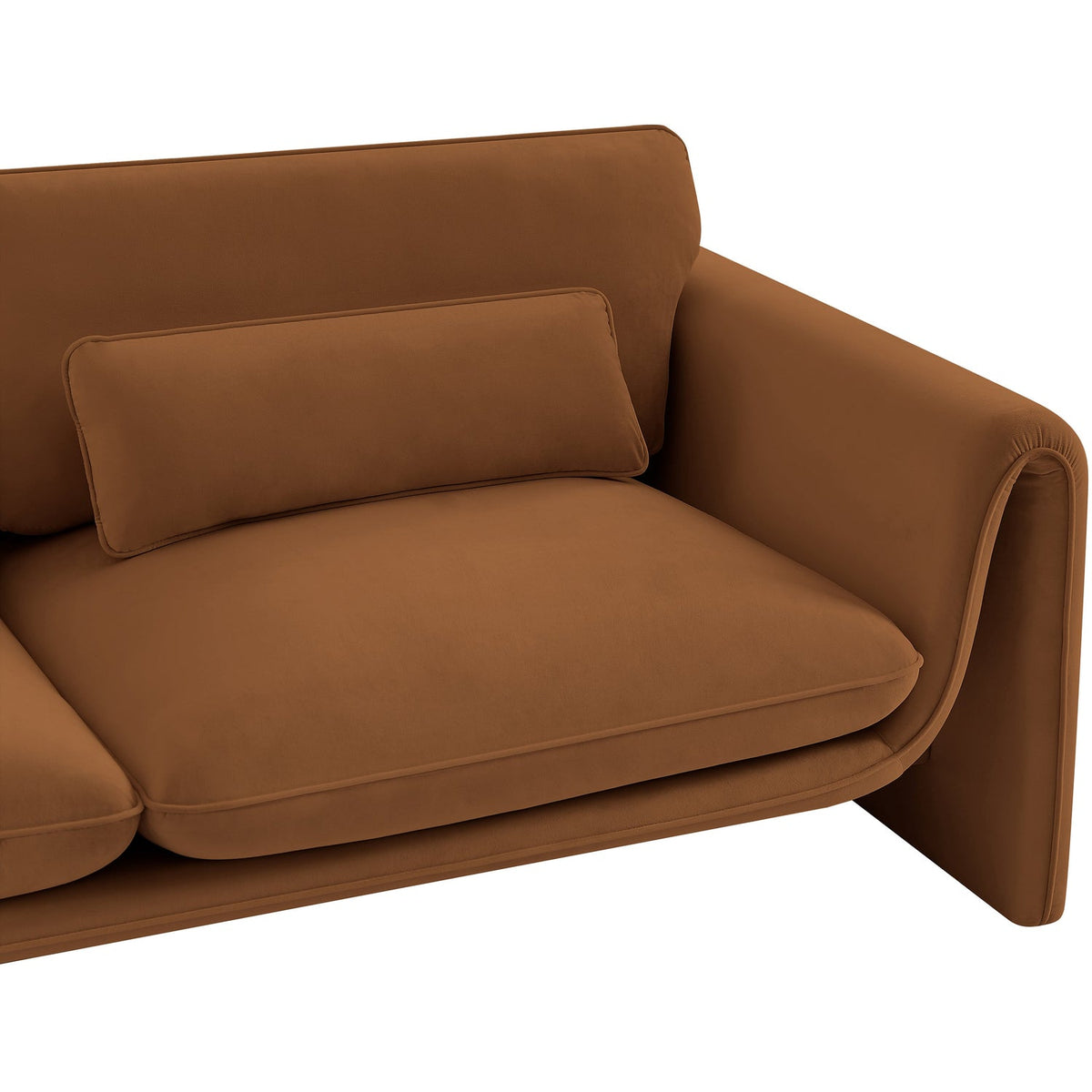 Sloan 86in Saddle Velvet Upholstered Sofa