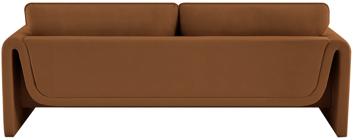 Sloan 86in Saddle Velvet Upholstered Sofa