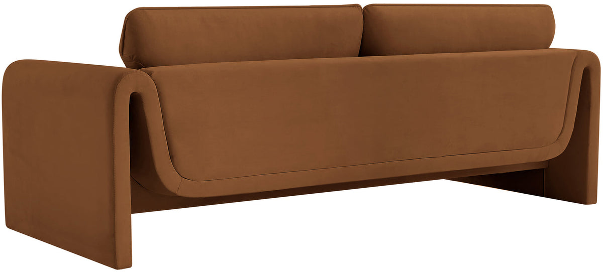Sloan 86in Saddle Velvet Upholstered Sofa