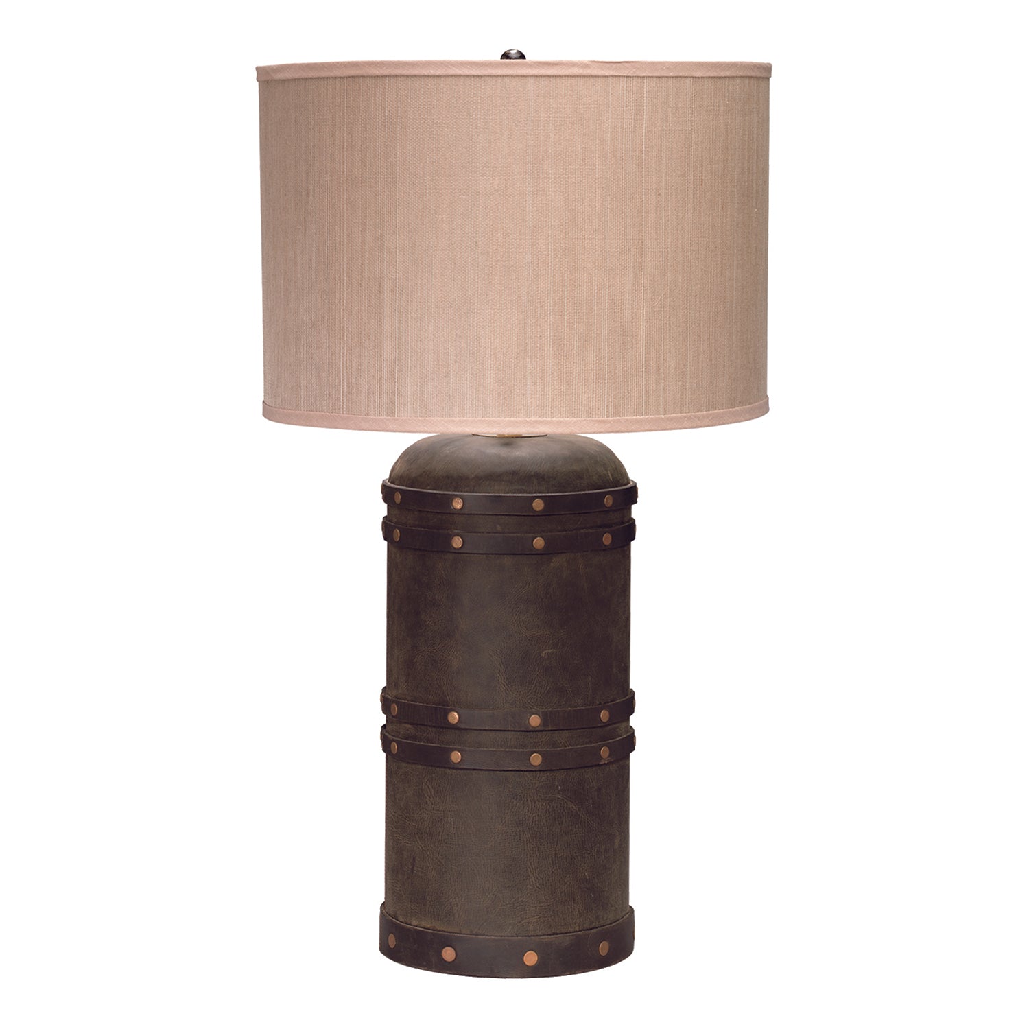 Jamie Young Barrel Vintage Leather Table Lamp