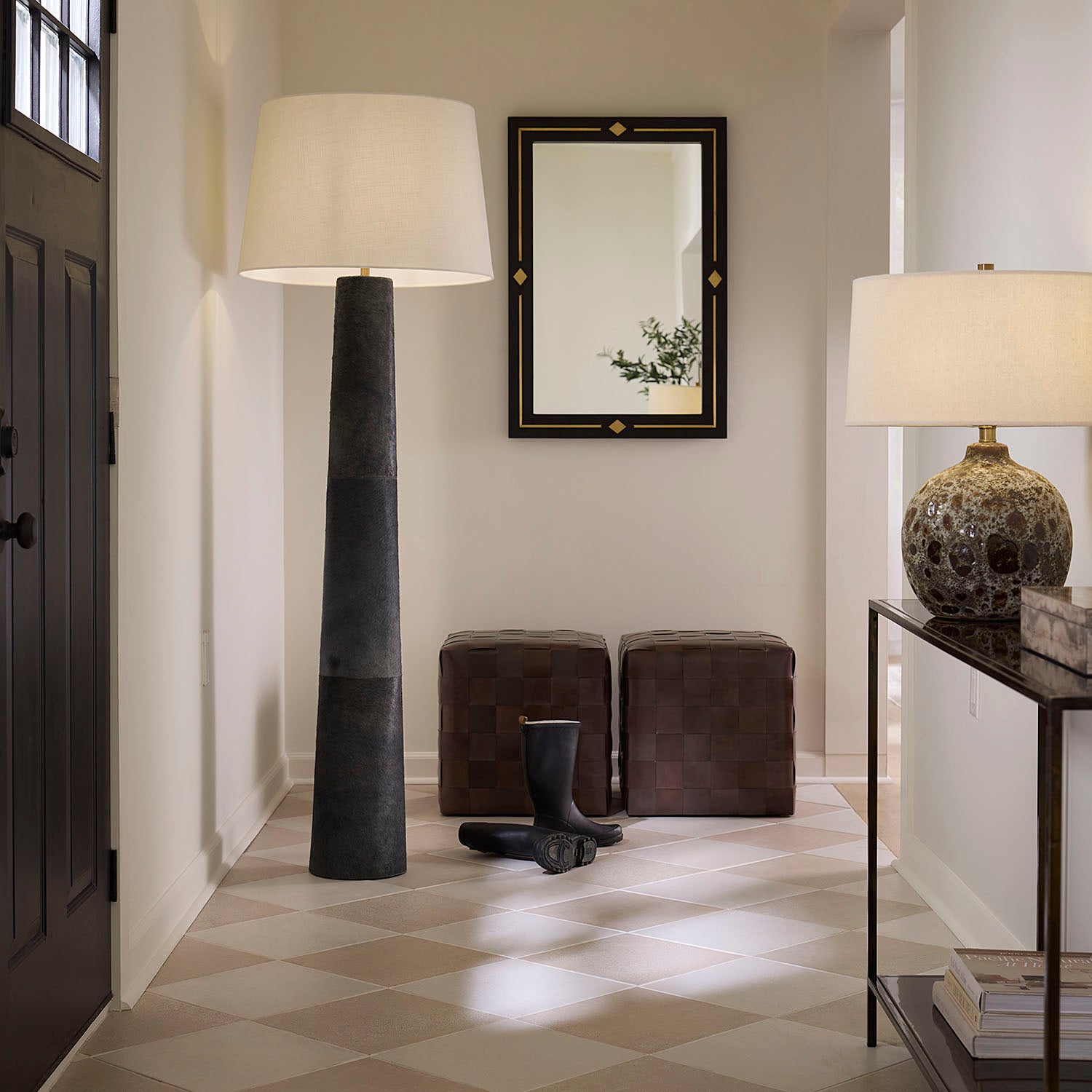 Jamie Young Robertson Slate Hide Floor Lamp