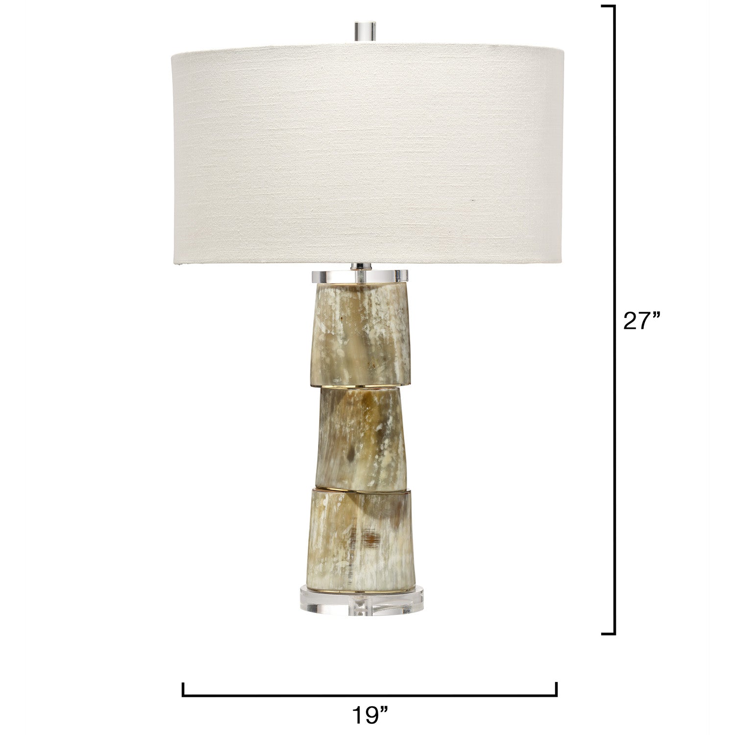Jamie Young Stag Cream Stacked Horn Table Lamp