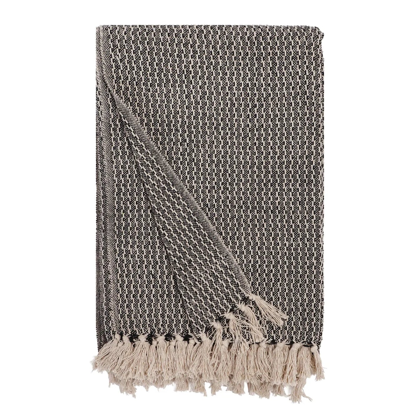 Pom Pom at Home Leon Oversized Throw Blanket handmade throw with hand-tied tassels