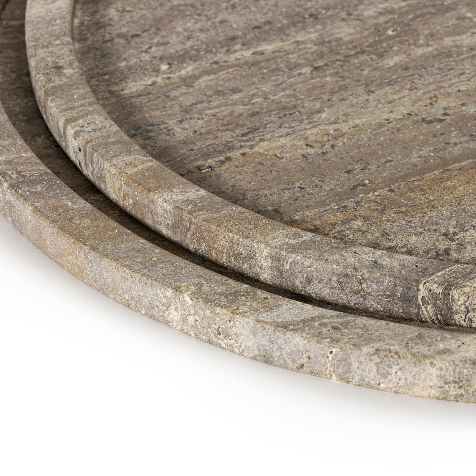 Regina Andrew Sutton Round Travertine Tray Set