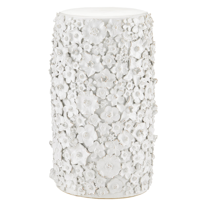 Currey & Co Jessamine White Accent Table