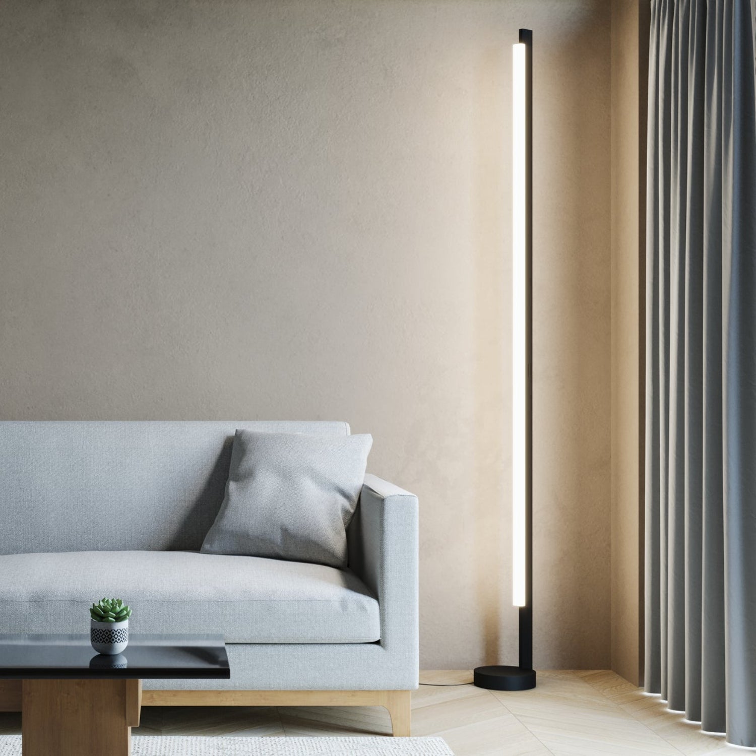 Sonneman Keel Satin Black 3820.25 Floor Lamp