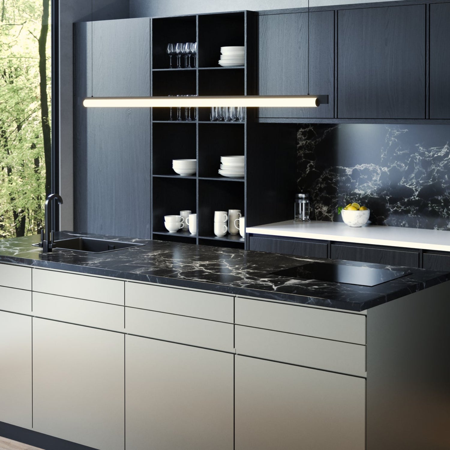 Sonneman Keel Satin Black 3828.25 Pendant