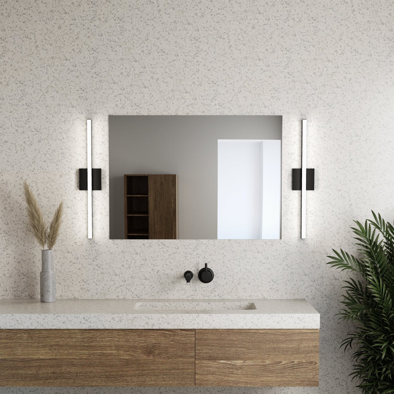Sonneman Stix Satin Black 2770.25 Bath And Vanity Light