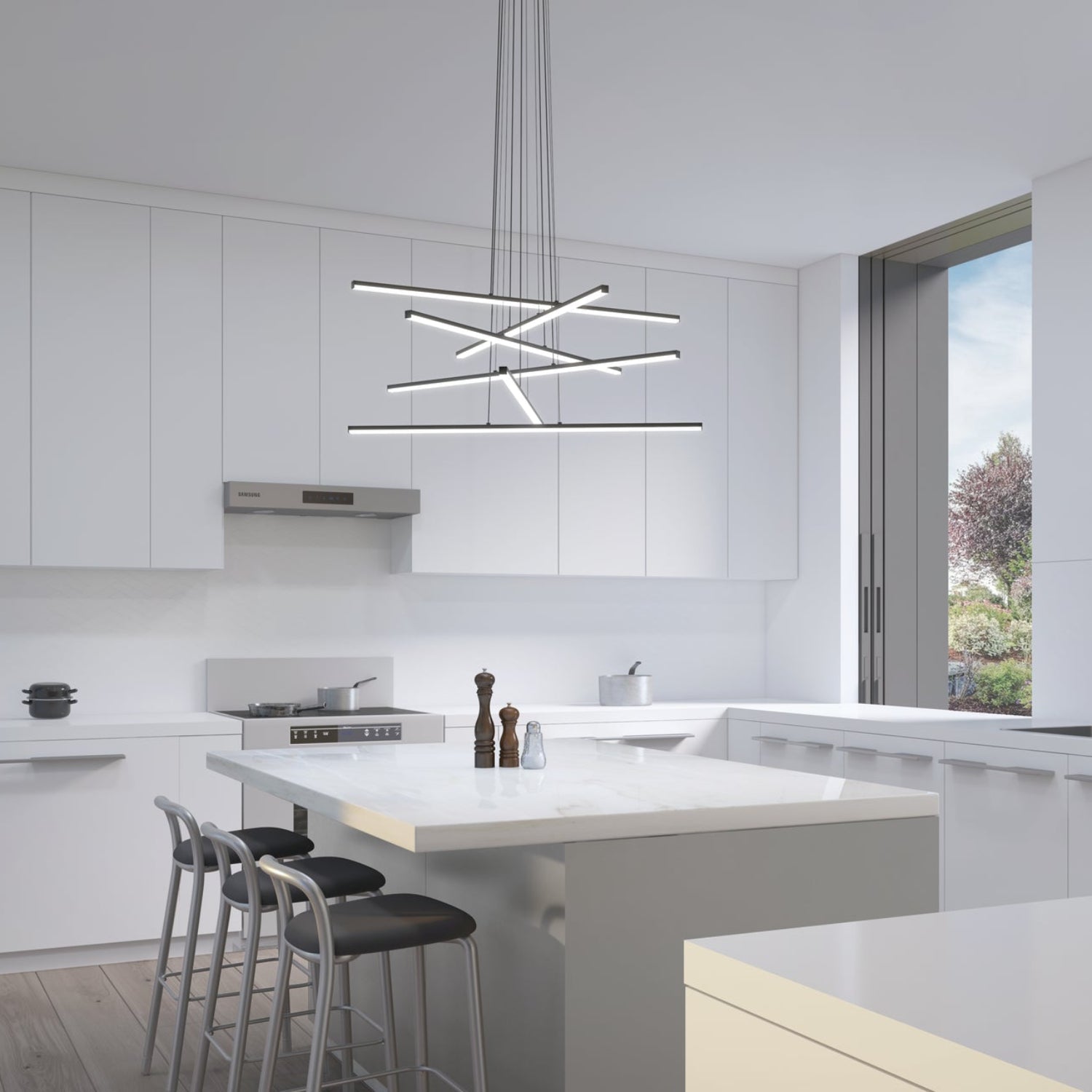 Sonneman Stix Satin Black 2766.25 Pendant