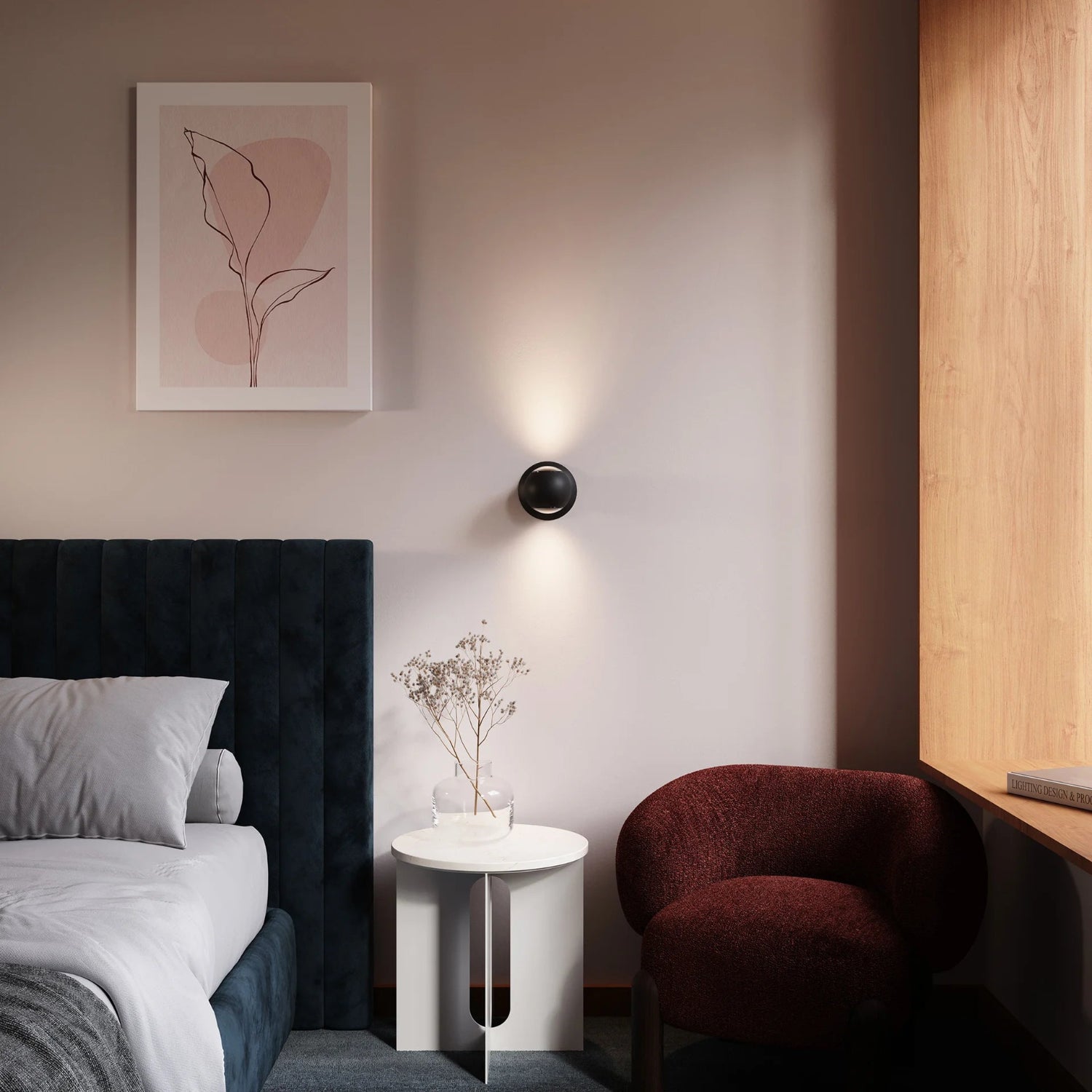 Sonneman Hemisphere Texture Black 7502.97 Wall Sconce