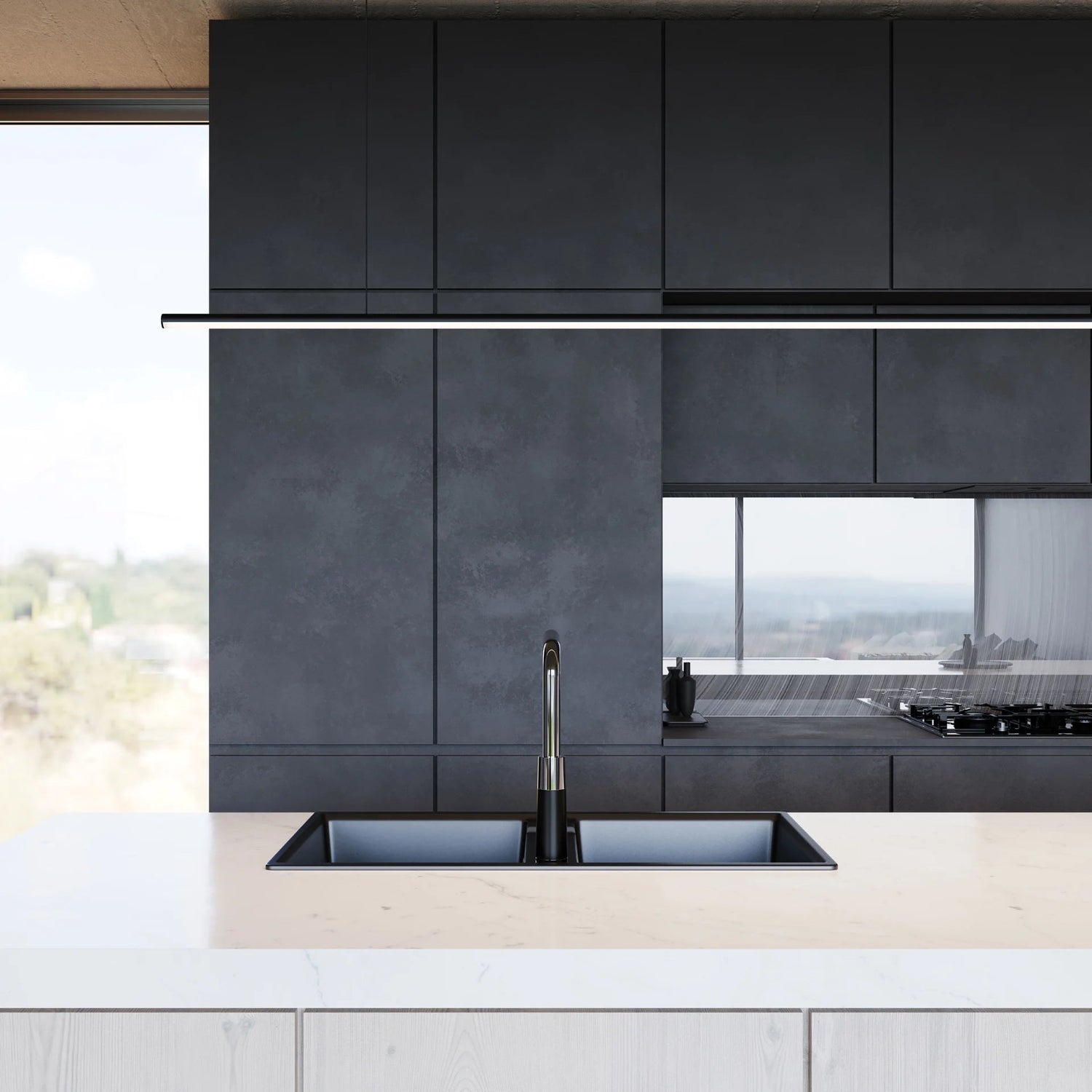 Sonneman Fino Satin Black 3778.25 Pendant