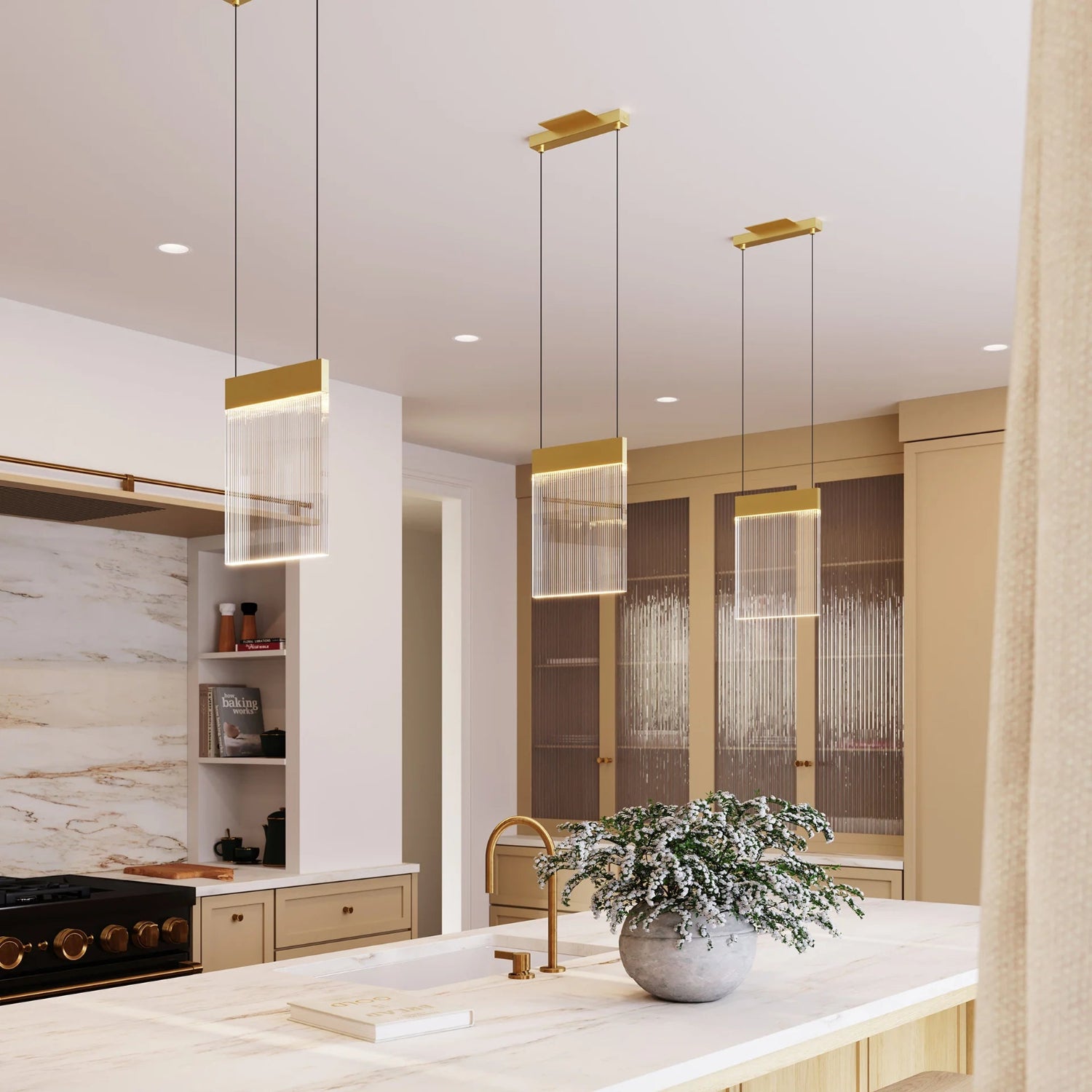 Sonneman V Panels Brass 3090.14 Pendant