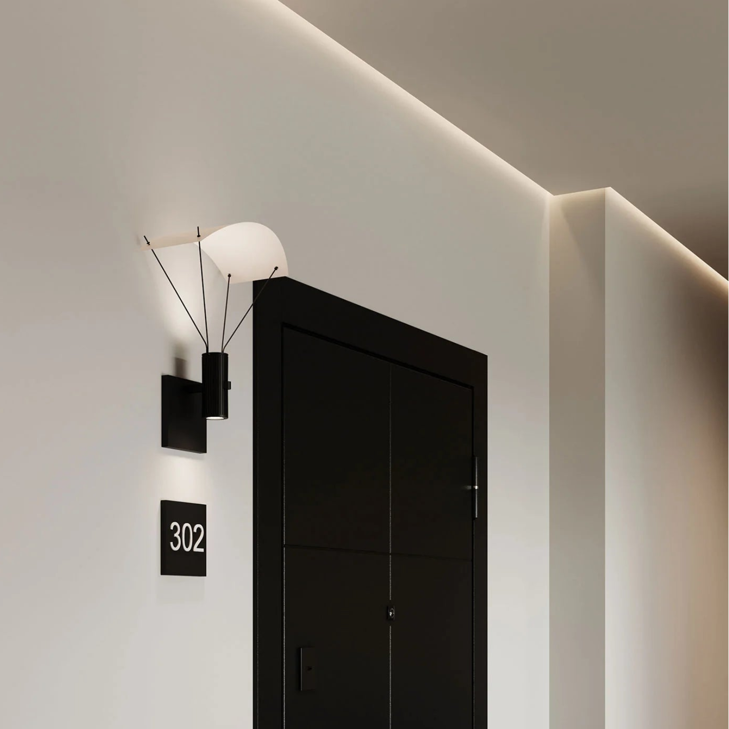 Sonneman Suspenders Satin Black SLS0210 Wall Sconce
