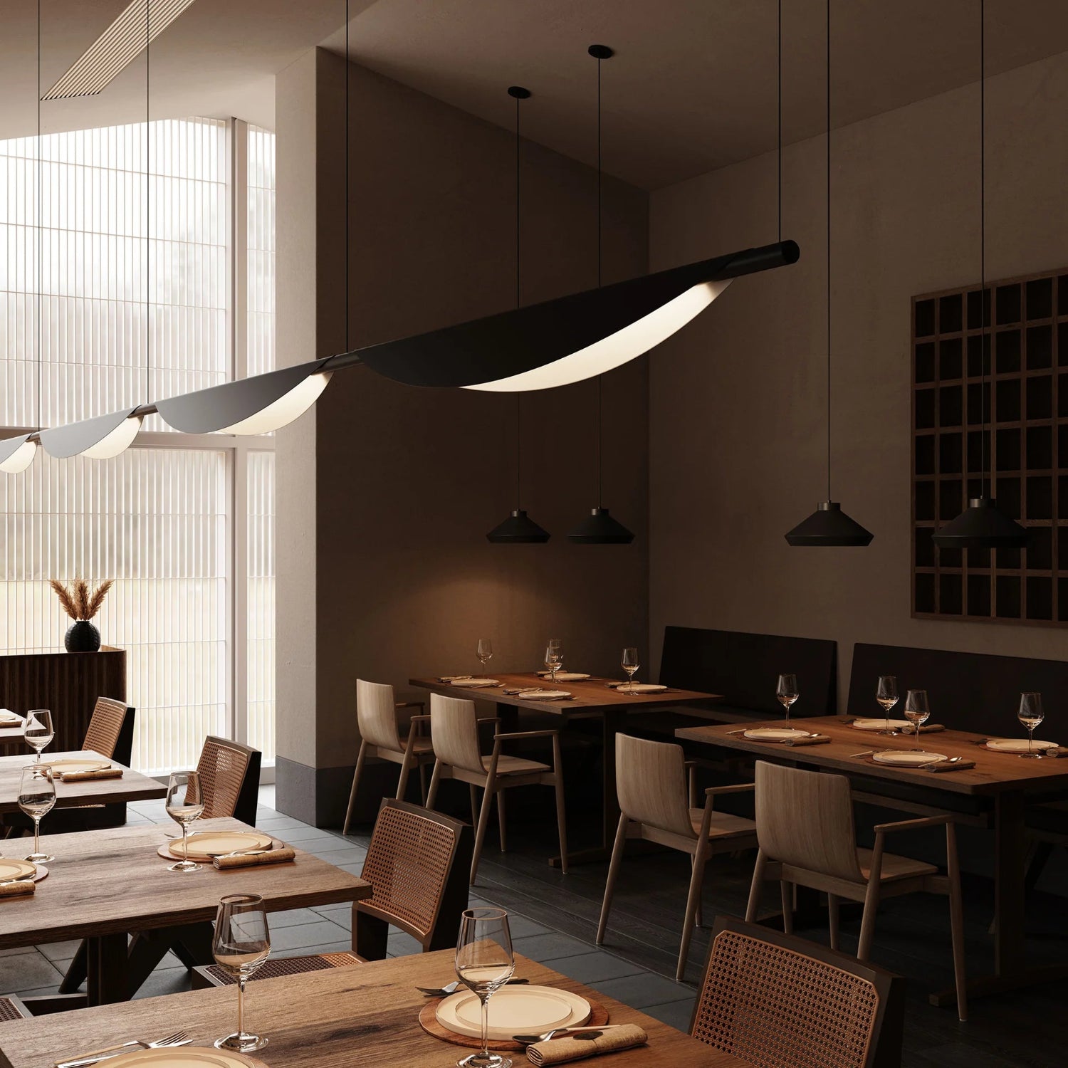 Sonneman Tela Satin Black 3122.25 Pendant