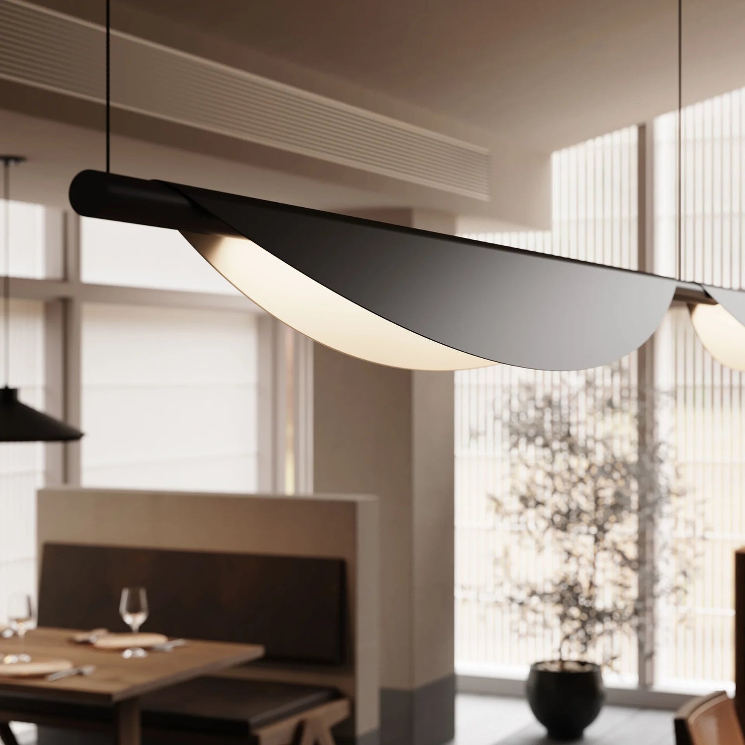 Sonneman Tela Satin Black 3122.25 Pendant