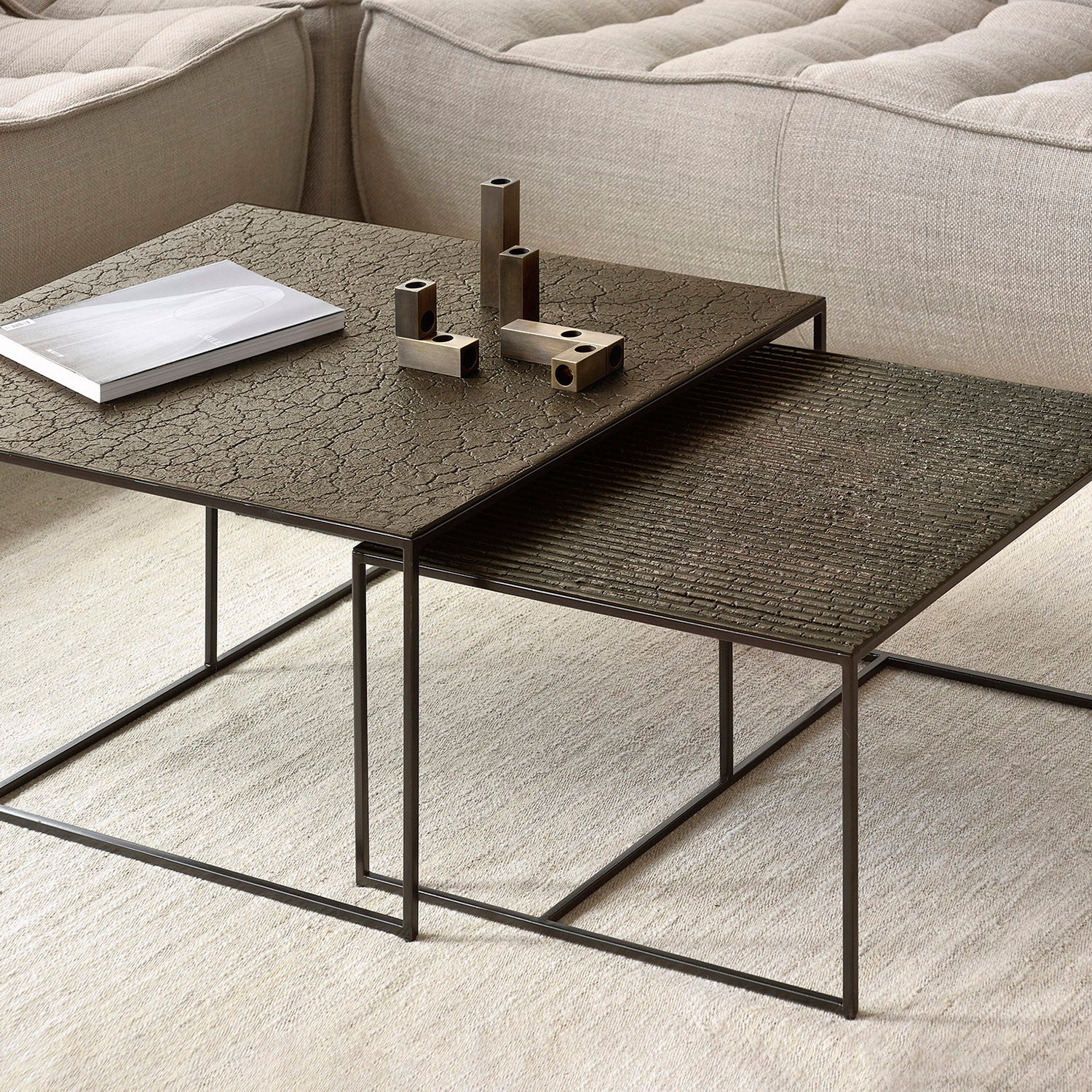 Ethnicraft Pentagon Nesting Coffee Table Set