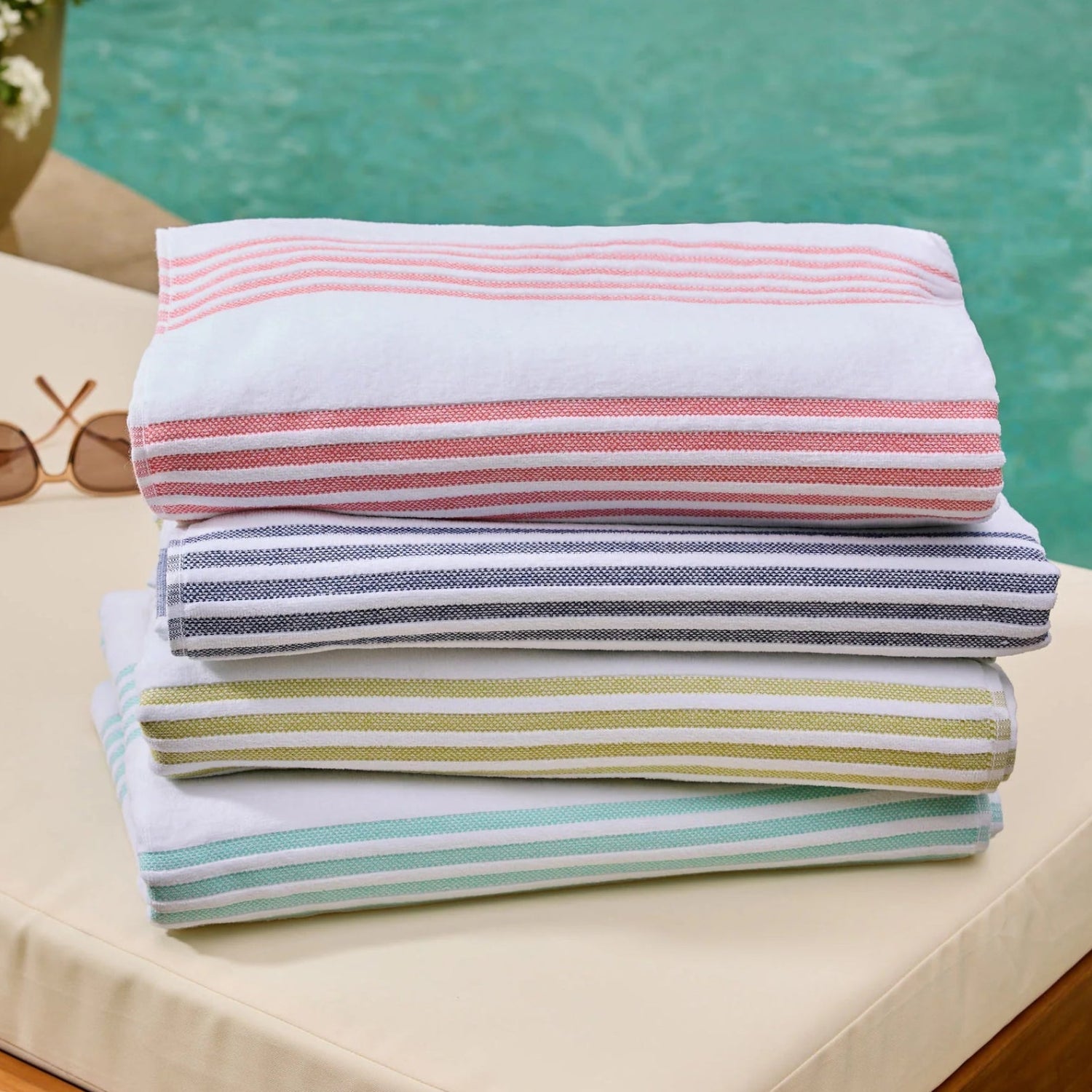 Peacock Alley Aegean Stripe Beach Towel