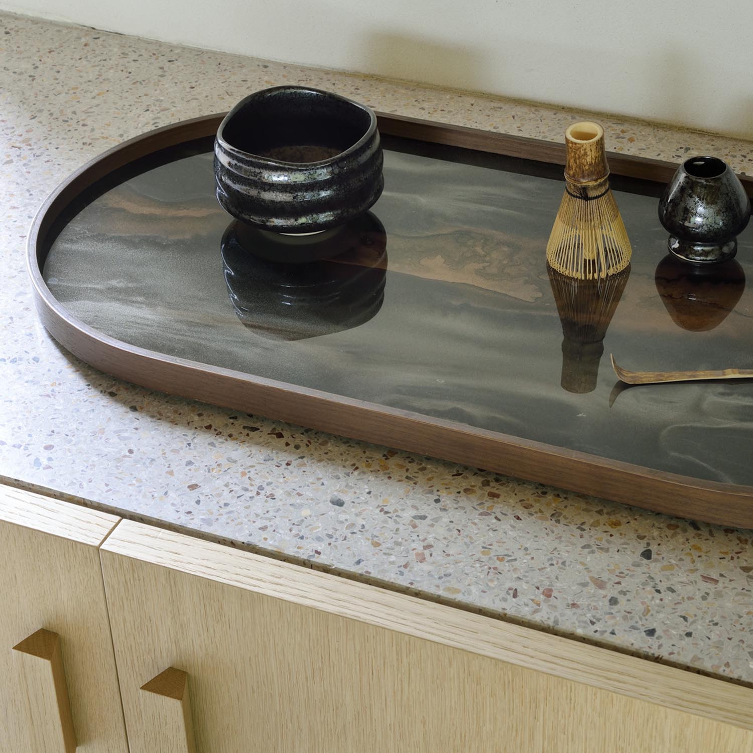 Ethnicraft Organic Oval Glass Tray