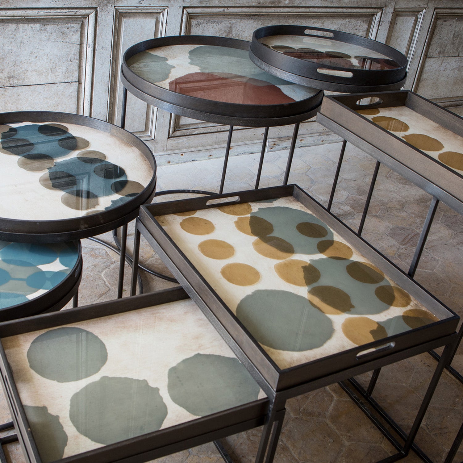 Ethnicraft Overlapping Dots Glass Tray