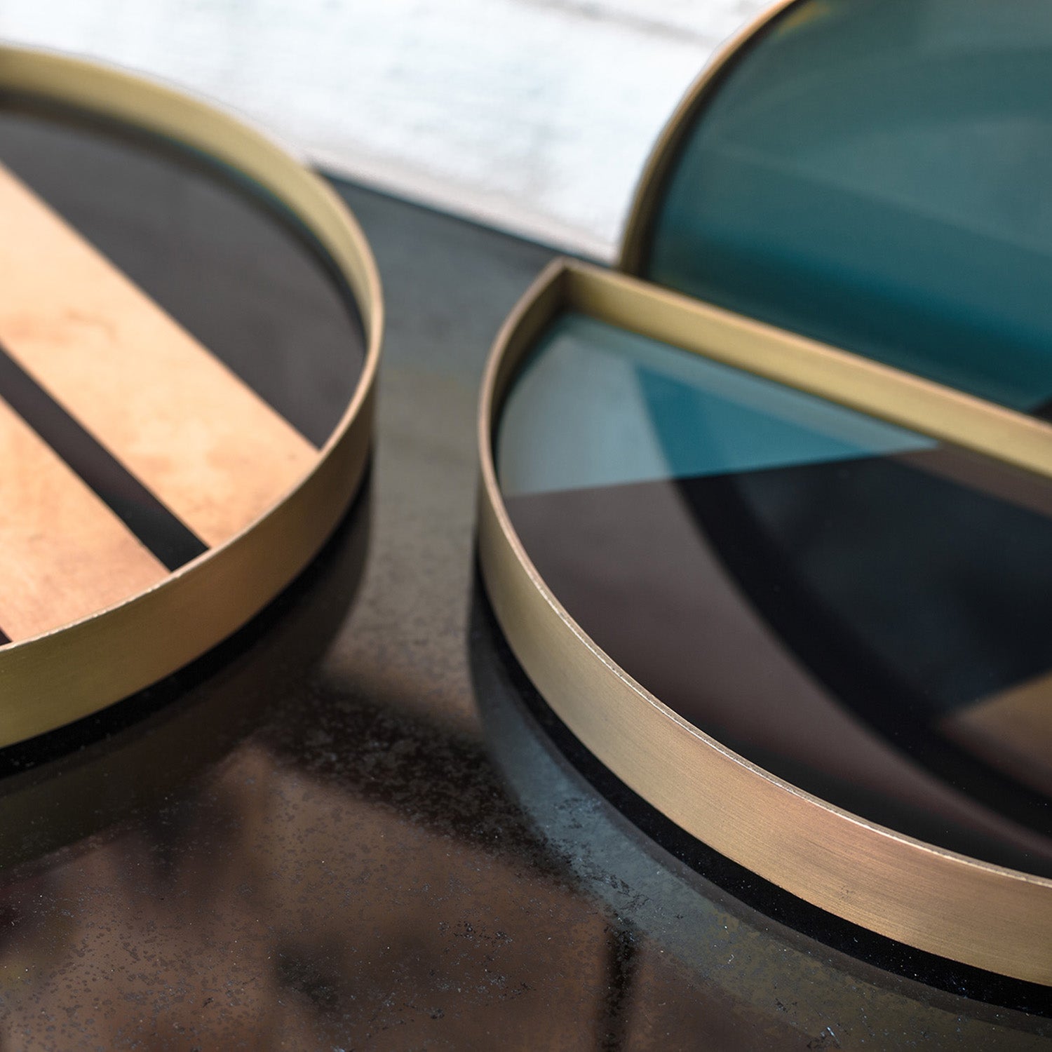 Ethnicraft Geometric Valet Tray Set of 2