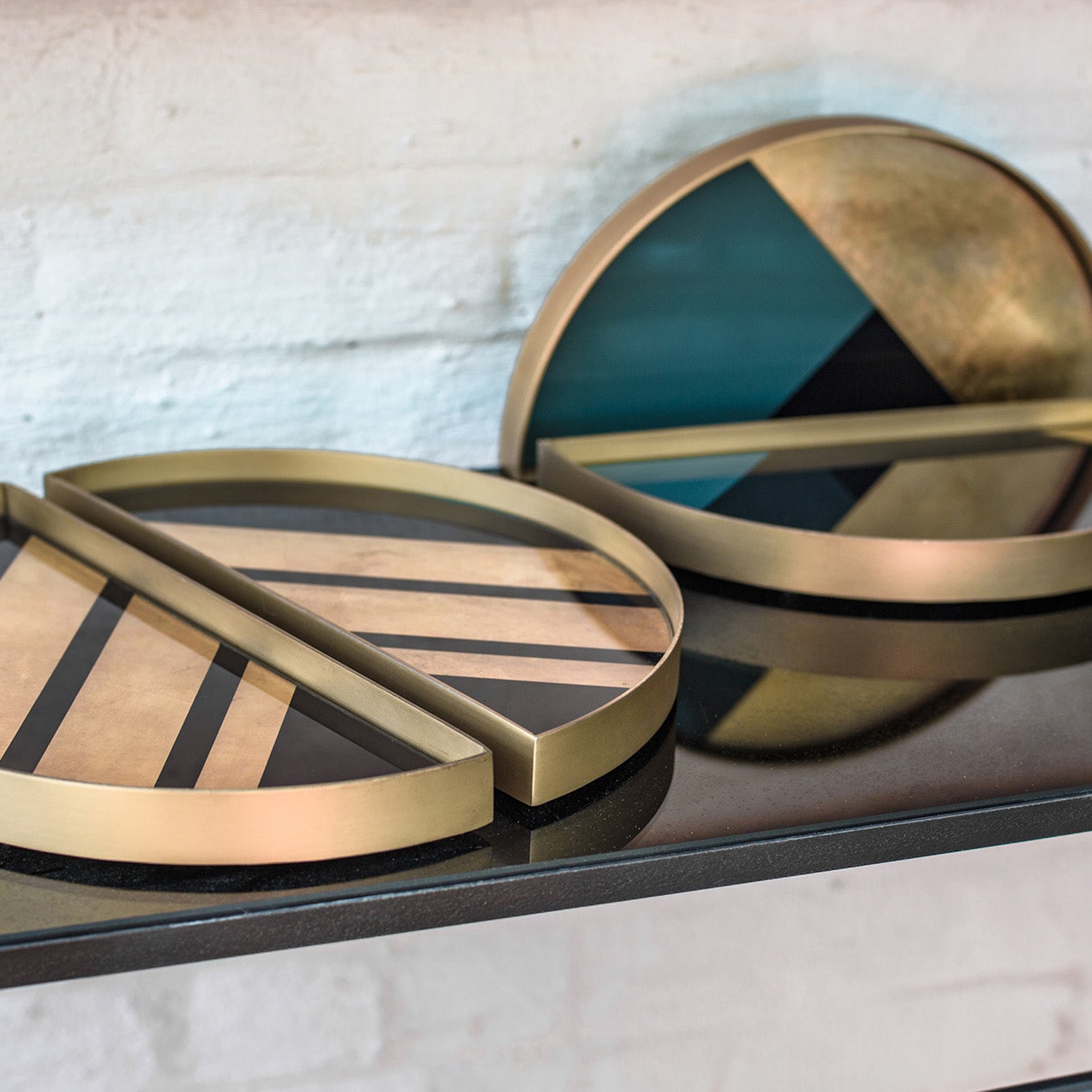 Ethnicraft Geometric Valet Tray Set of 2