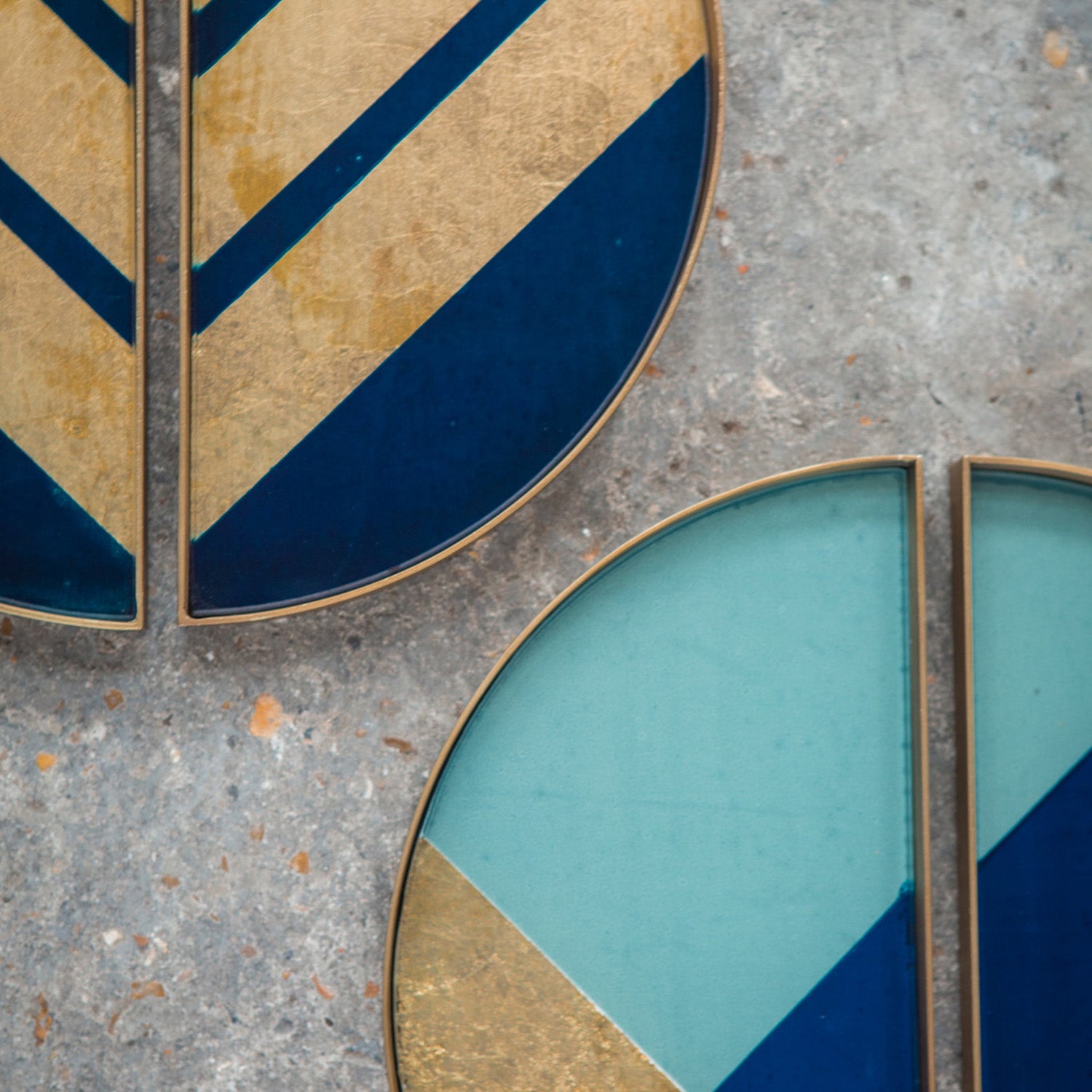 Ethnicraft Geometric Valet Tray Set of 2