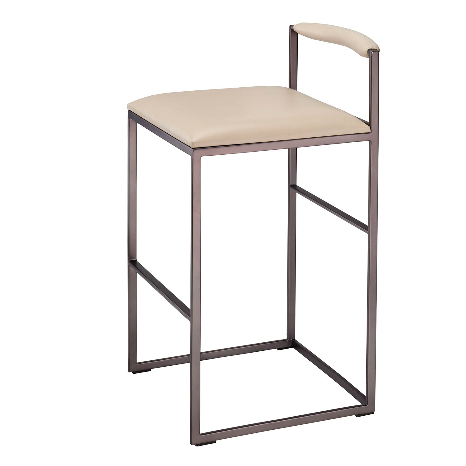 Jamie Young Bradbury Cream Leather Bar Stool