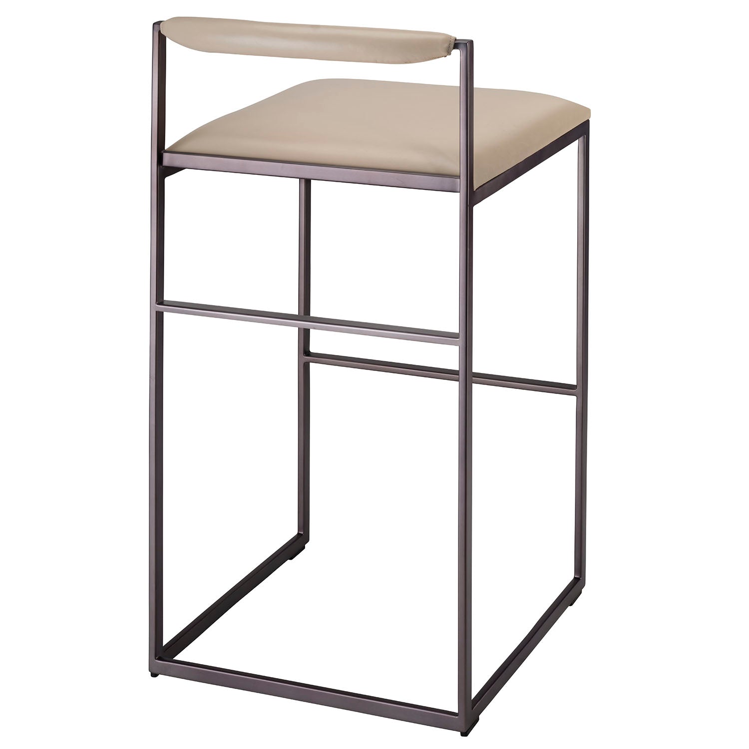 Jamie Young Bradbury Cream Leather Bar Stool