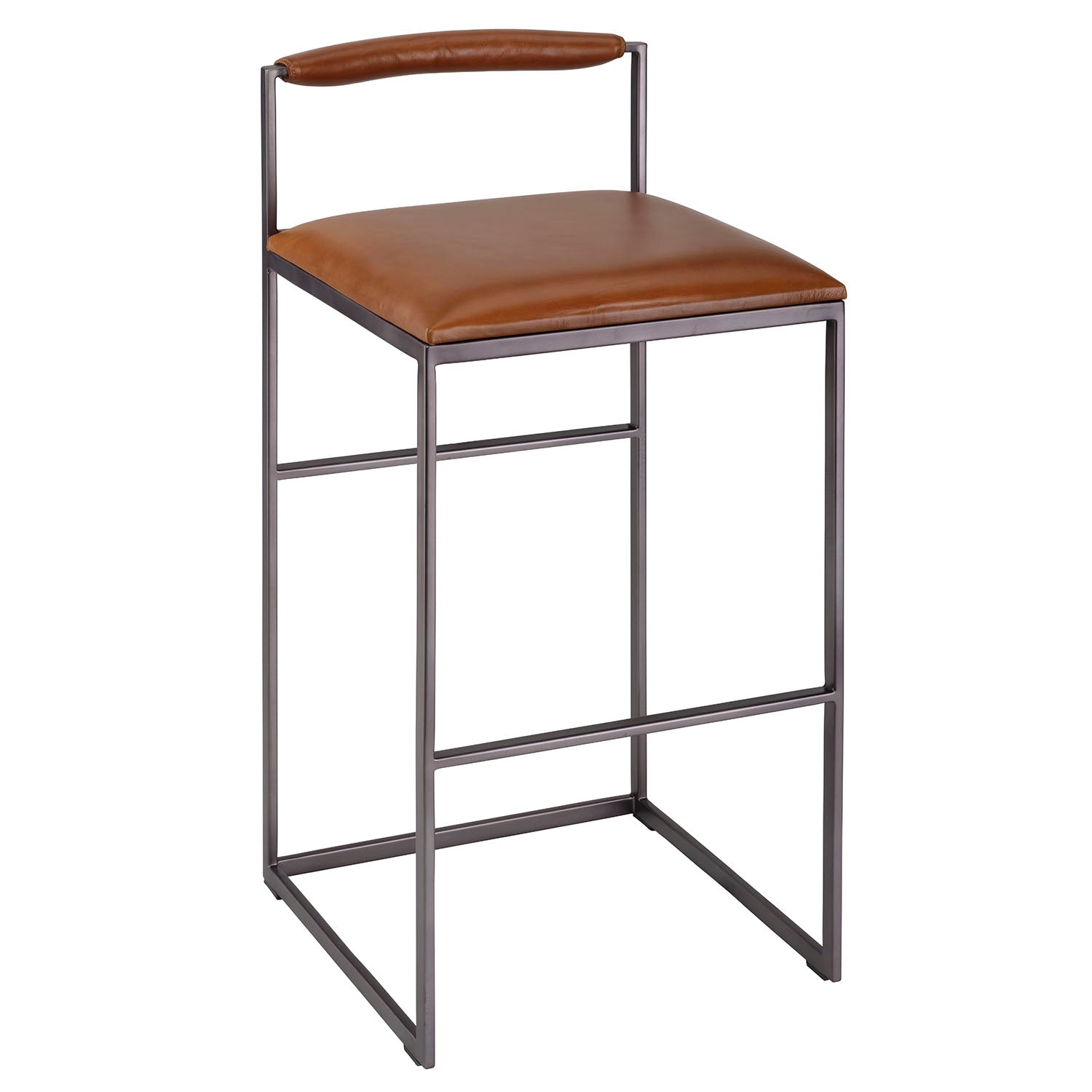 Jamie Young Bradbury Saddle Leather Bar Stool