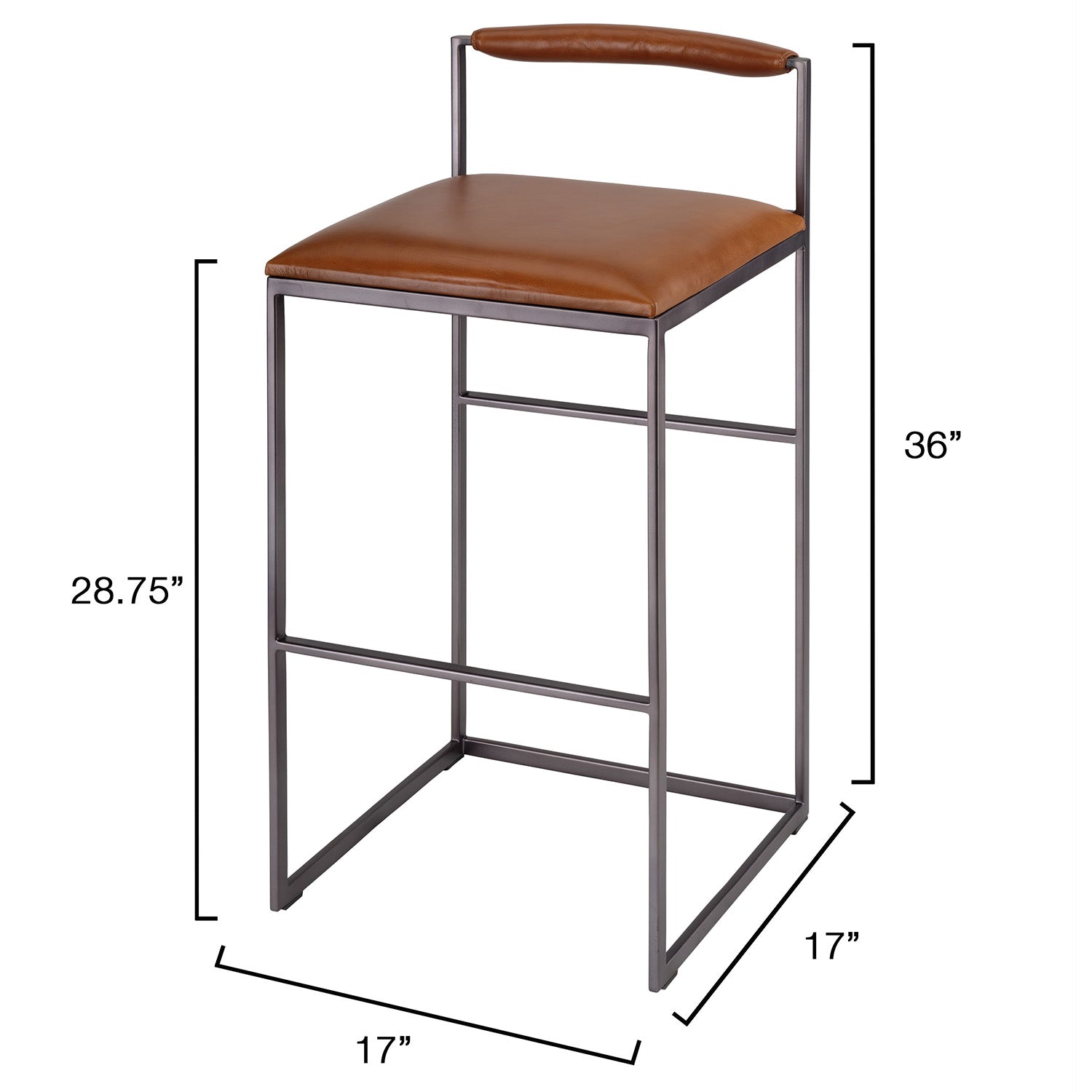Jamie Young Bradbury Saddle Leather Bar Stool