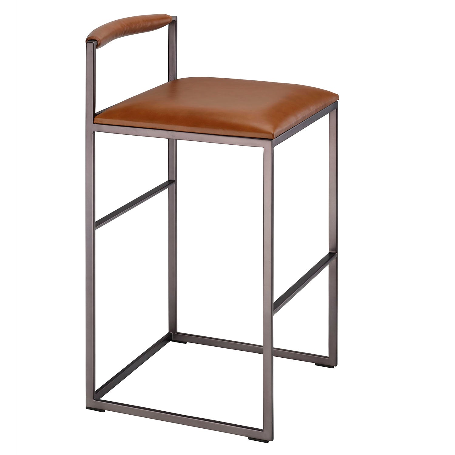Jamie Young Bradbury Saddle Leather Bar Stool