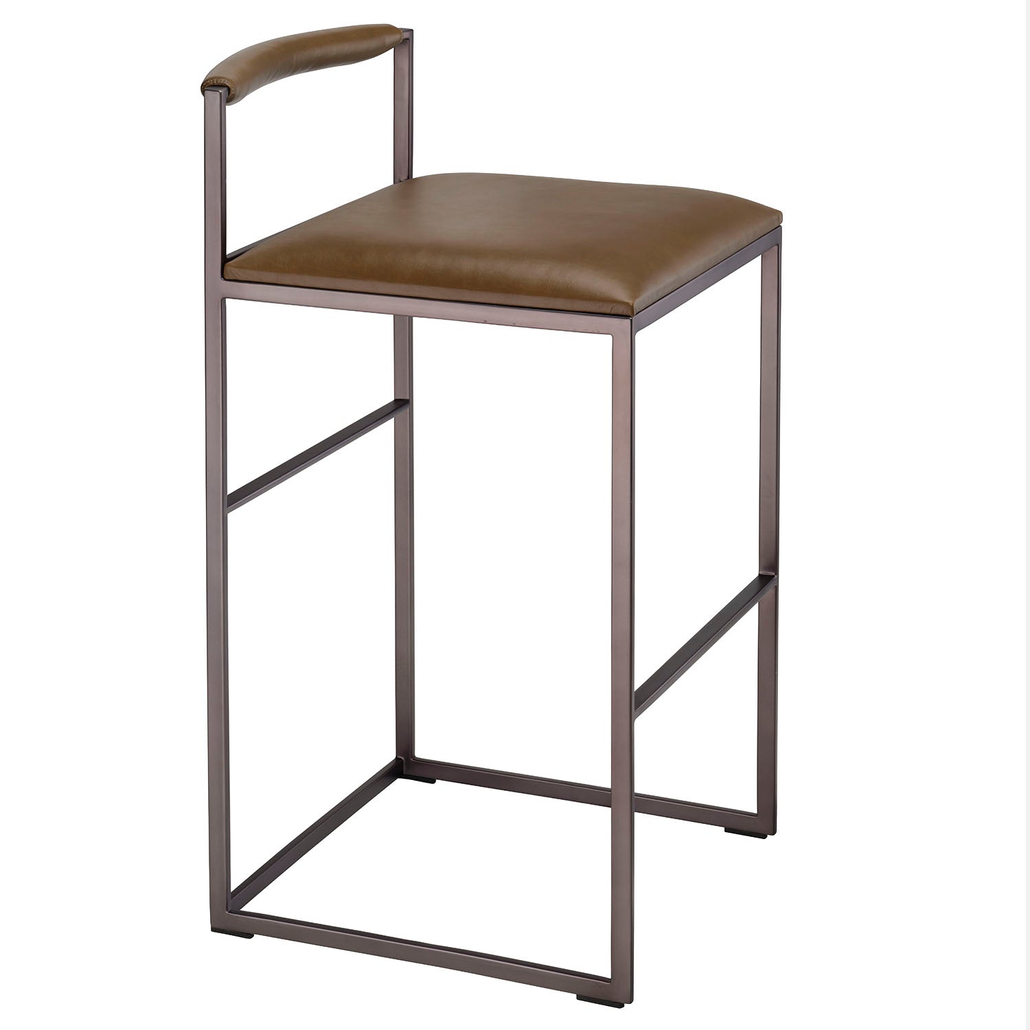 Jamie Young Bradbury Truffle Leather Bar Stool
