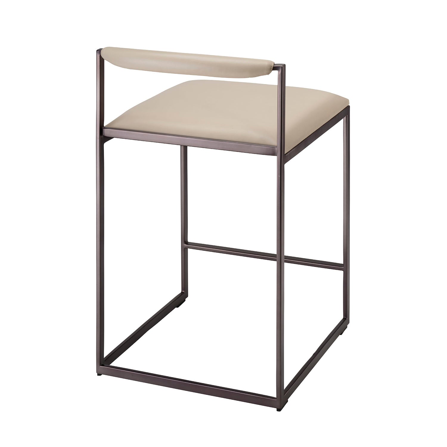 Jamie Young Bradbury Cream Leather Counter Stool