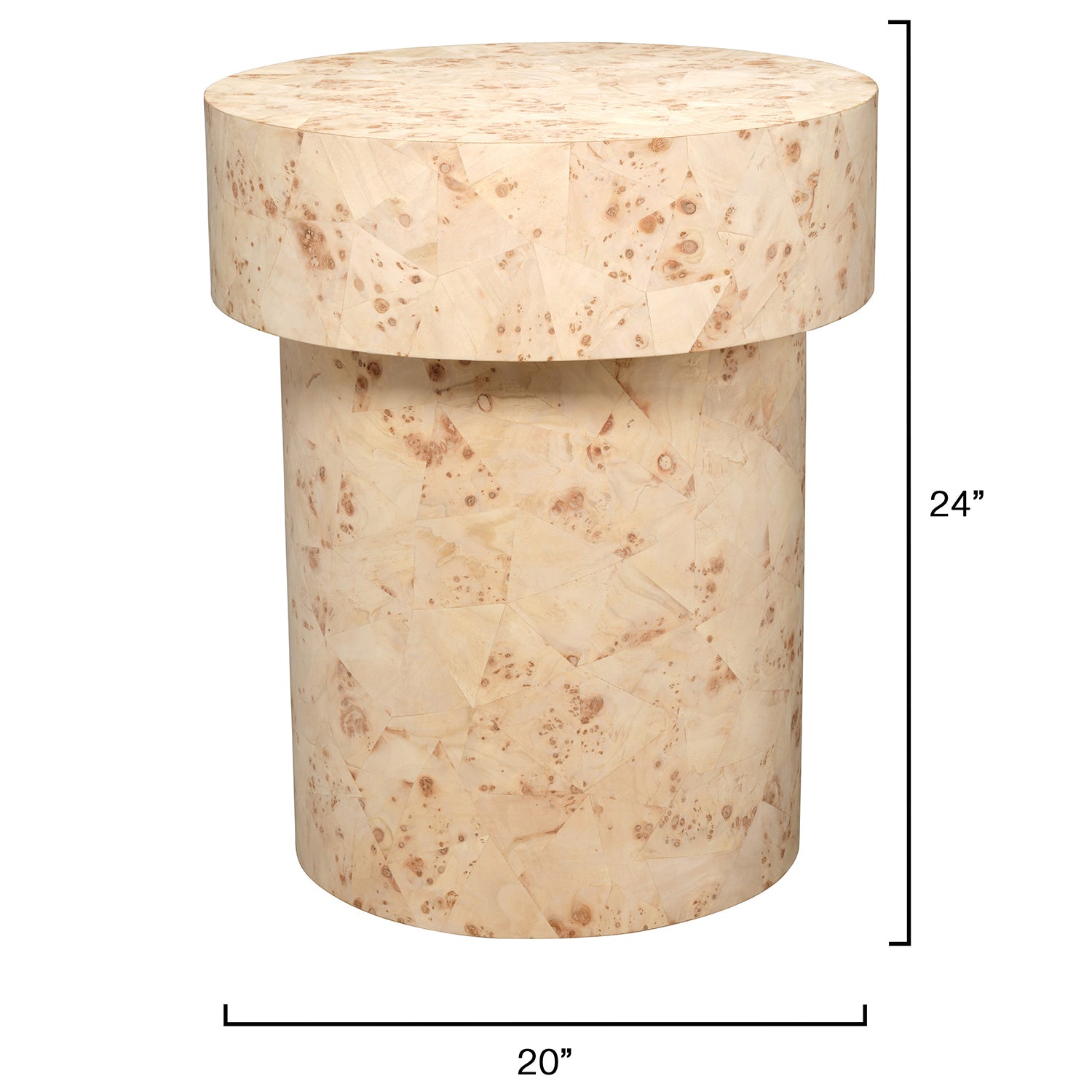 Jamie Young Configuration Bleached Burl Wood Side Table