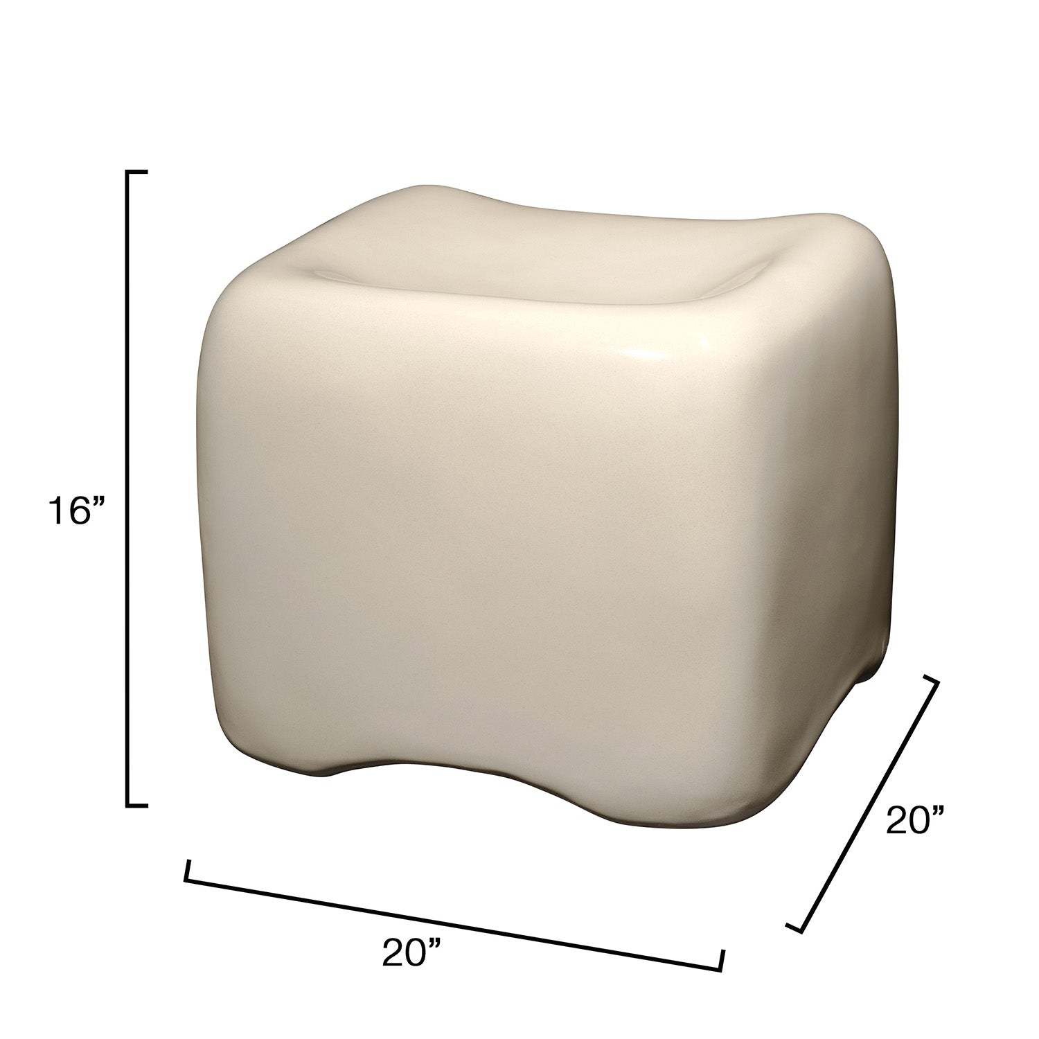 Jamie Young Cushion Cream Concrete Stool