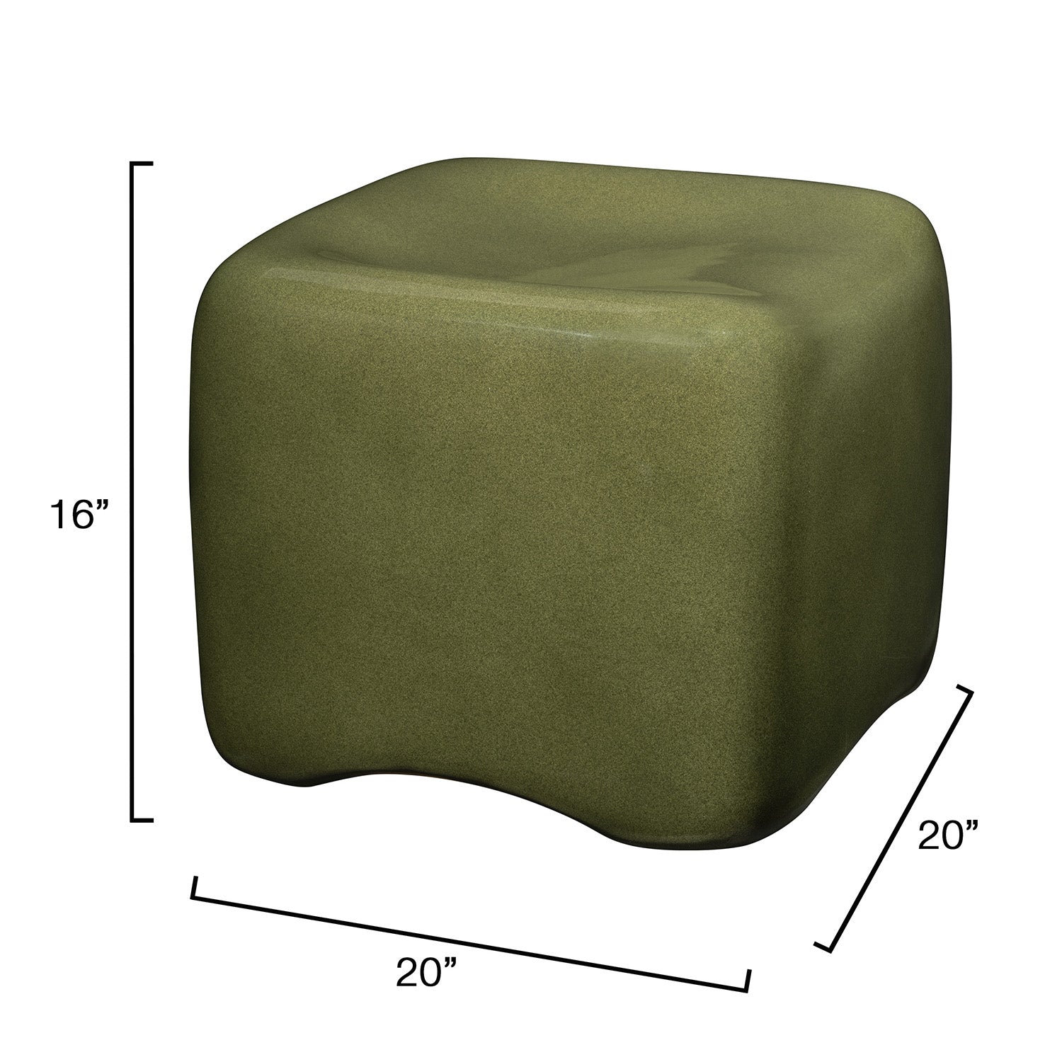 Jamie Young Cushion Olive Green Concrete Stool