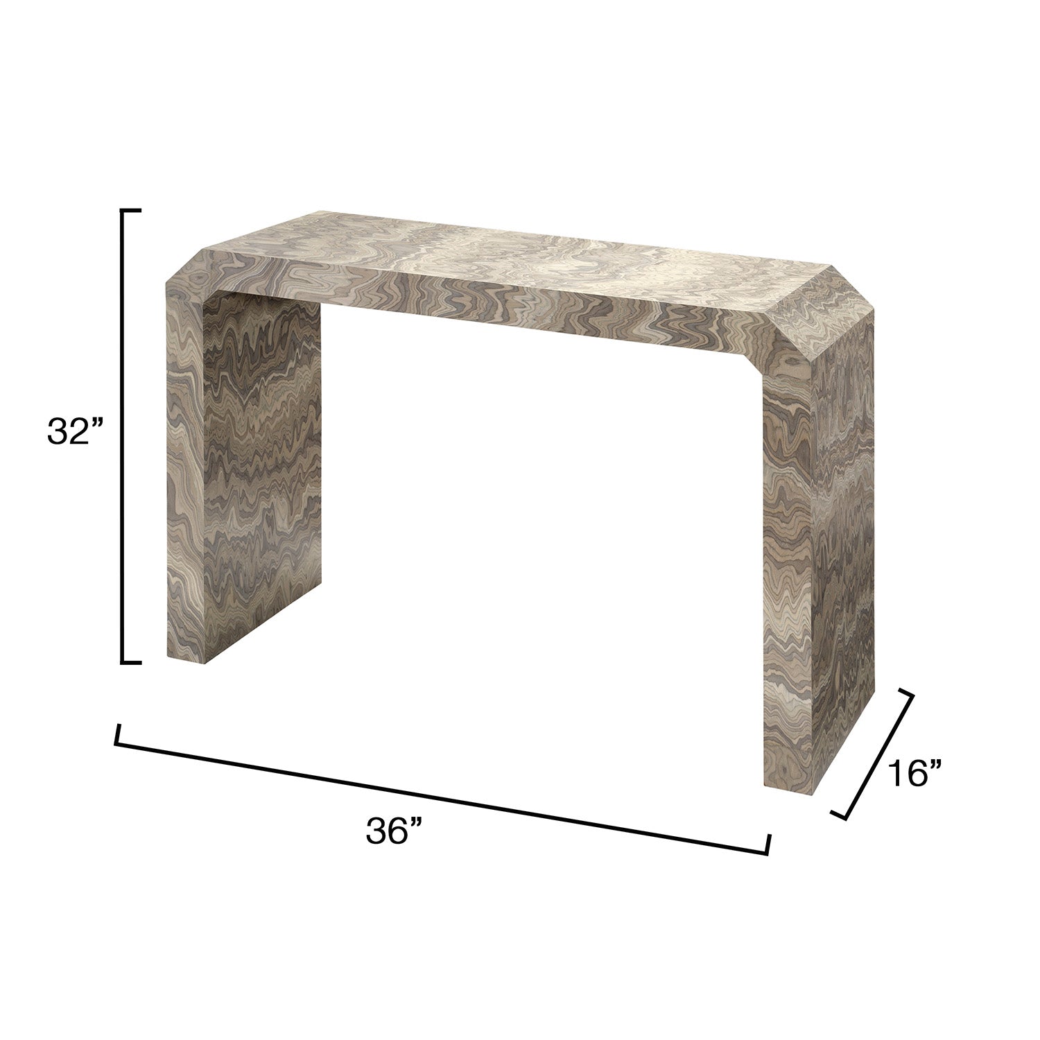 Jamie Young Grounded Sand Grey Veneer Console Table